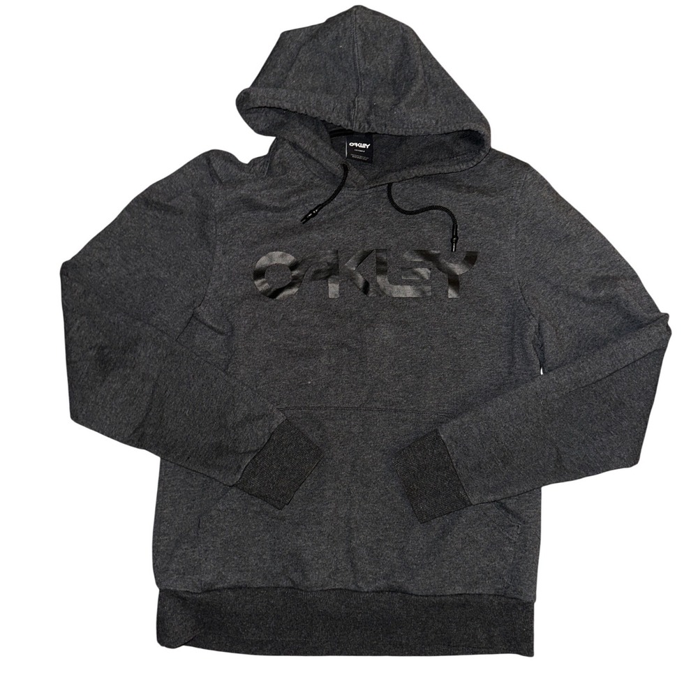 Oakley Custom Fit Hoodie Mens Medium Charcoal Grey Heather Pullover Logo RN96548